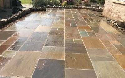 Bradstone Autumn Green Sandstone paving patio and path at Oakerthorpe Alfreton